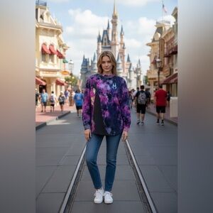 Disney Parks 2021 Maleficent Villains Spirit Jersey Adult XS Tie Dye Purple